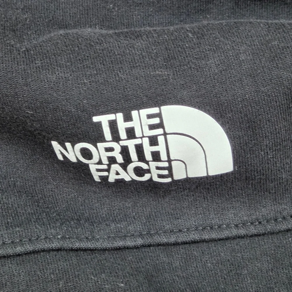 The North Face Full Zip Hoodie Mens L Athletic Logo Drawstring Pockets Black